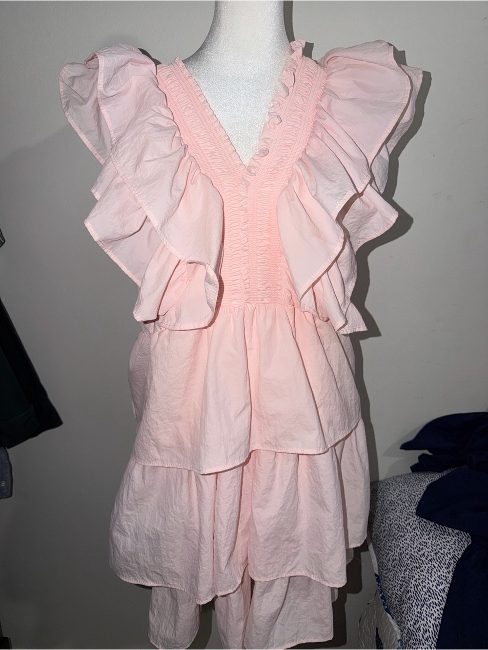 Simply Southern Light Pink Ruffled Midi Dress
